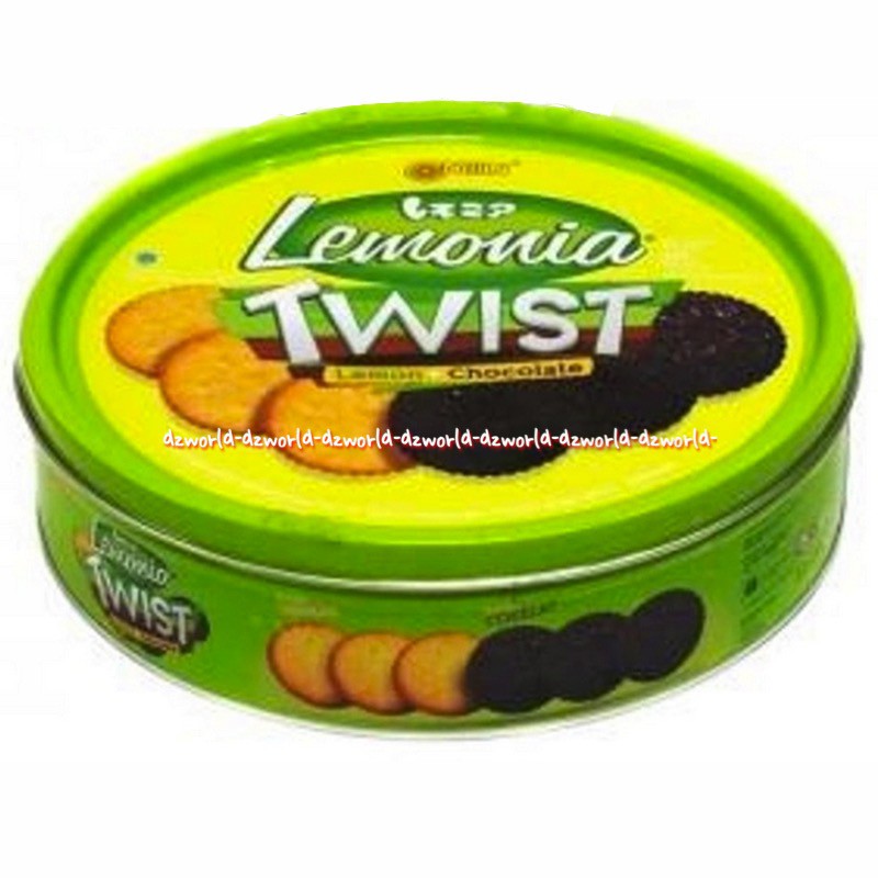 Nissin Lemonia Twist 360gr Biskuit 2 Rasa Lemon Chocolate Coklat Kaleng Nisin lemonnia