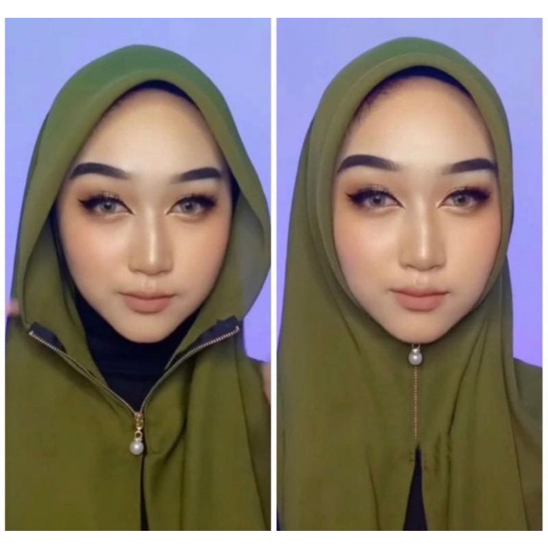 Hijab instan segiempat Zipper Bella Square resleting