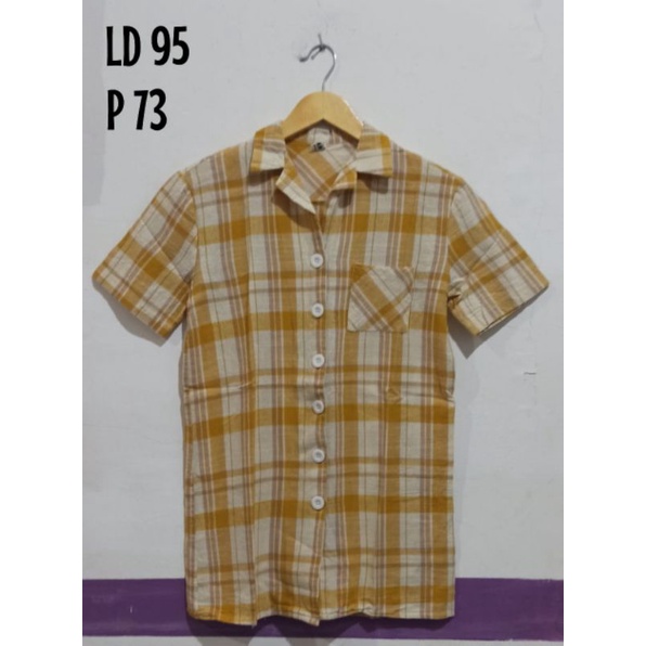 Kemeja Wanita Preloved / Thrift-Kotak kuning