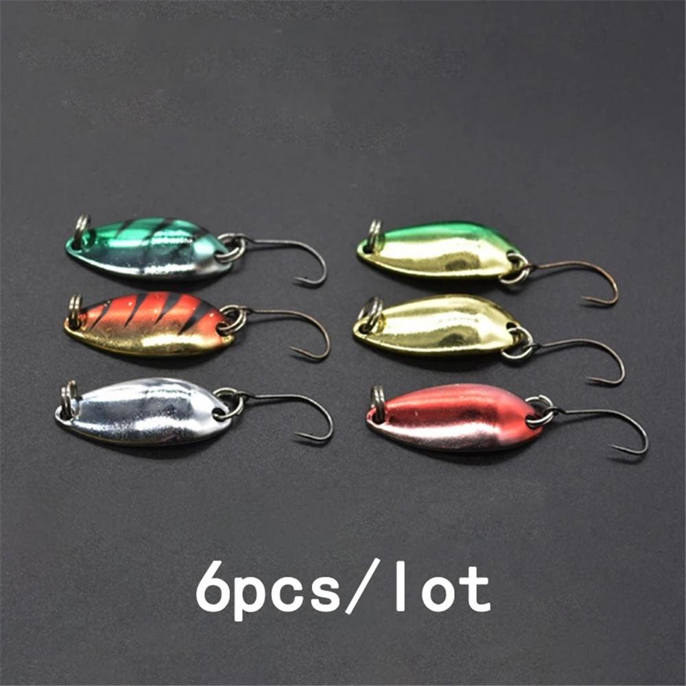 Agustina Sendok Logam Umpan 6 Pcs/Set Alat Memancing Spinnerbsit Ikan Kecil 3g 3.cm Outdoor Memancing Memancing Umpan