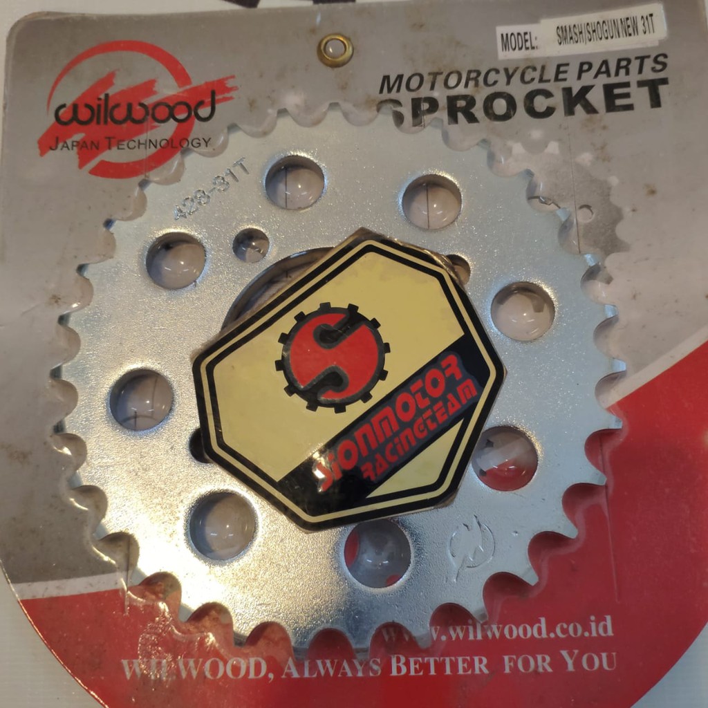 Gear Belakang / Rear Sprocket Gear 428-31T Suzuki Smash / Shogun New 31T Wilwood-2