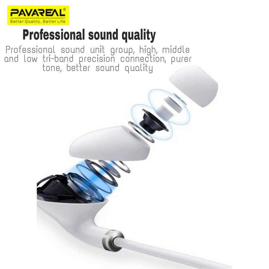 Pavareal PA-E63 Headset Earphone Jack Audio 3.5mm Handsfree Super Bass Aksesoris Handphone Hp GALLERYONE gallery one