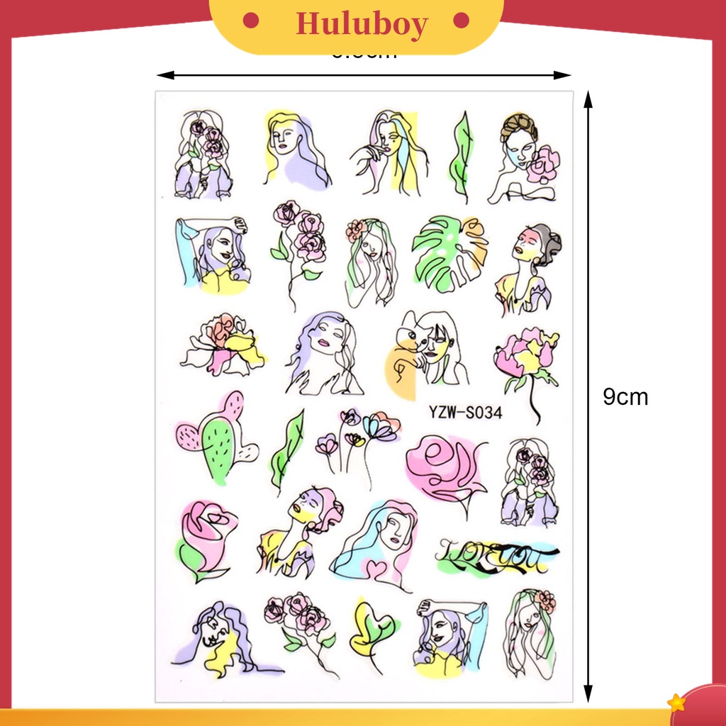 Huluboy Huluboy♡ 3 Pcs Stiker Kuku 3D Multifungsi Tahan Lama Untuk Wanita