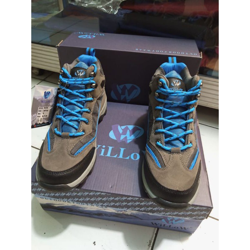 Sepatu gunung willow panther grey/blue sepatu outdoor willow sepatu tracking willow panther woman