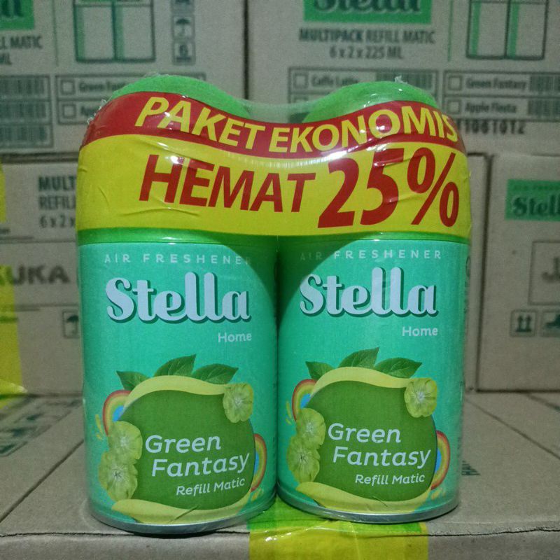 STELLA MATIC REFFIL 2 X 225ML GREEN FANTASY( PAKET EKONOMIS)