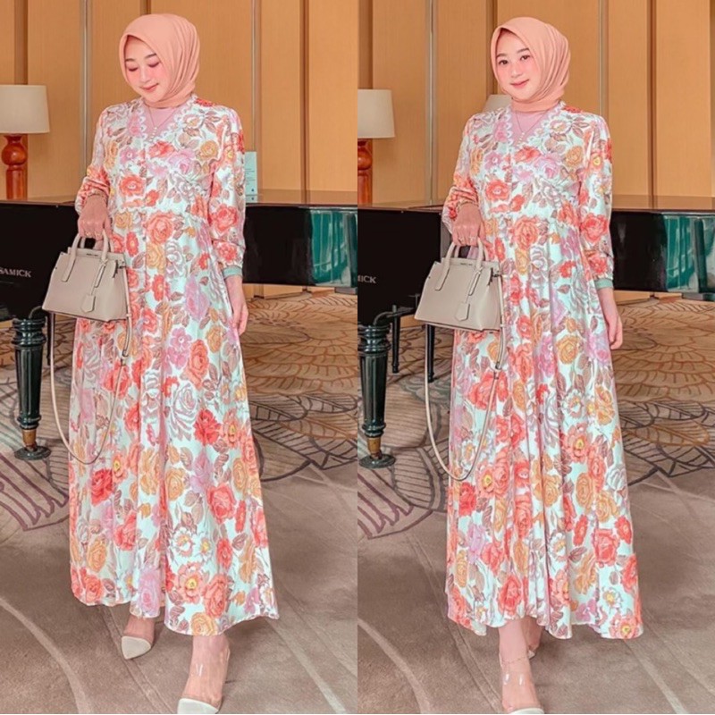 Maxi Dress MEGAN PINK import / Maxi Dress Cantik  Aluna Maxi Big Size  Baju Wanita Import