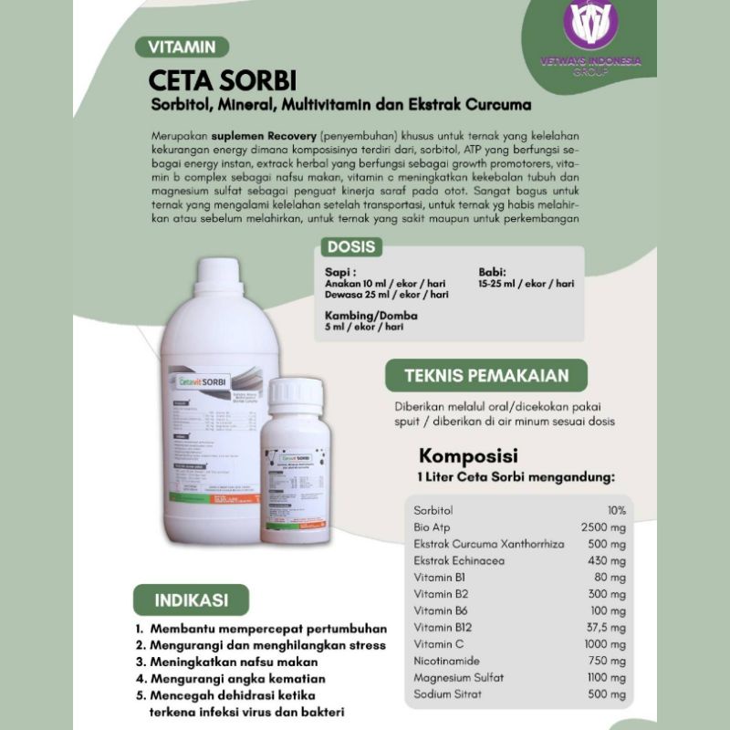 CETAVIT SORBI 100 ml | Instan Memulihkan Nafsu Makan | Mengatasi Stess dan kurang energi  | Apoternak