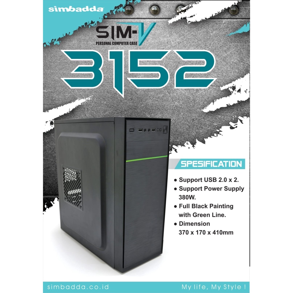 Casing simbadda Sim V Plus PSU 380w