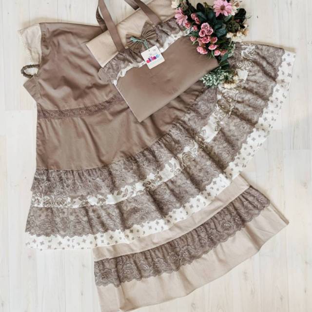 Alilac Mukena Premium Prayer Set Perlengkapan Sholat Wanita Brown 04