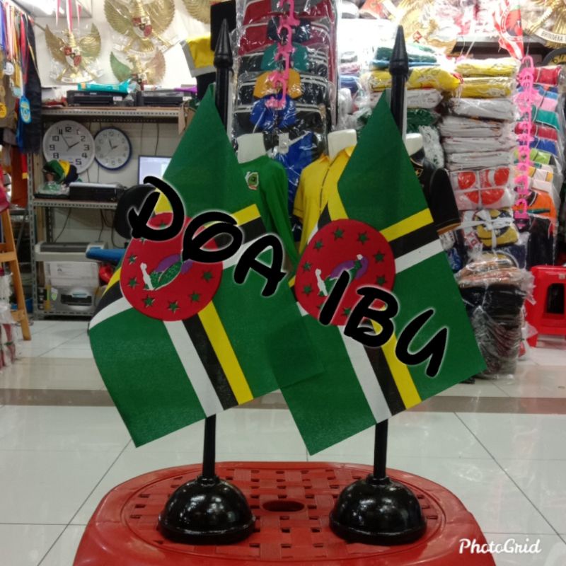 

best seller tiang kayu meja+bendera DOMINIKA ready stock