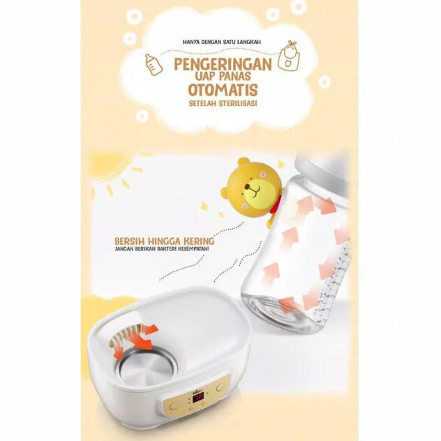 glinkshop BEAR Bottle Sterilizer &amp; Dryer XDG-A06B1 Capacity 6 Bottles Alat Baby Bottle Sterilizer Bear BEAR Pengering Botol Susu Bayi Baby Bottle Sterilizer &amp; Dryer Steril