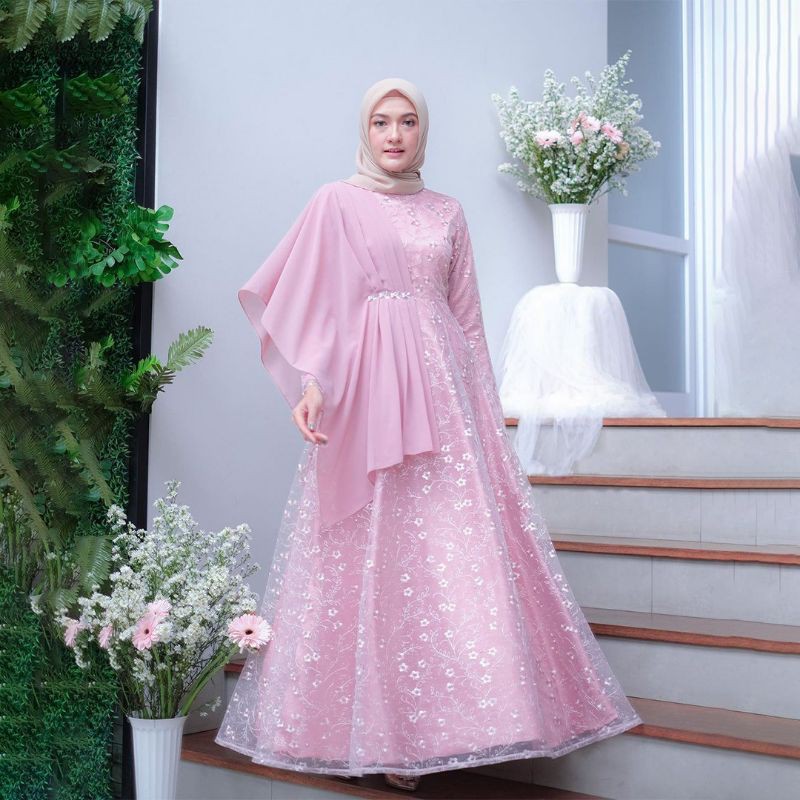 produk terbaru gamis brokat tile mutiara 2021