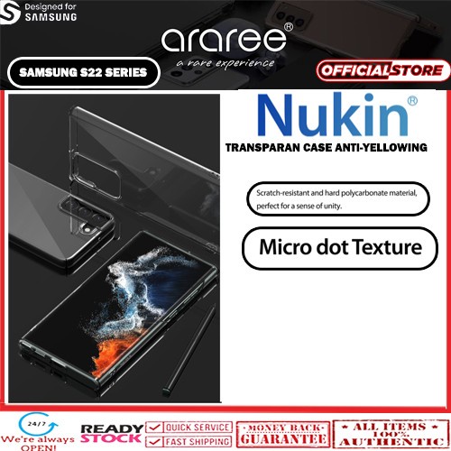 Original Case Samsung S22 ULTRA PLUS ARAREE NUKIN Transparan Hardcase Casing - S22 PLUS