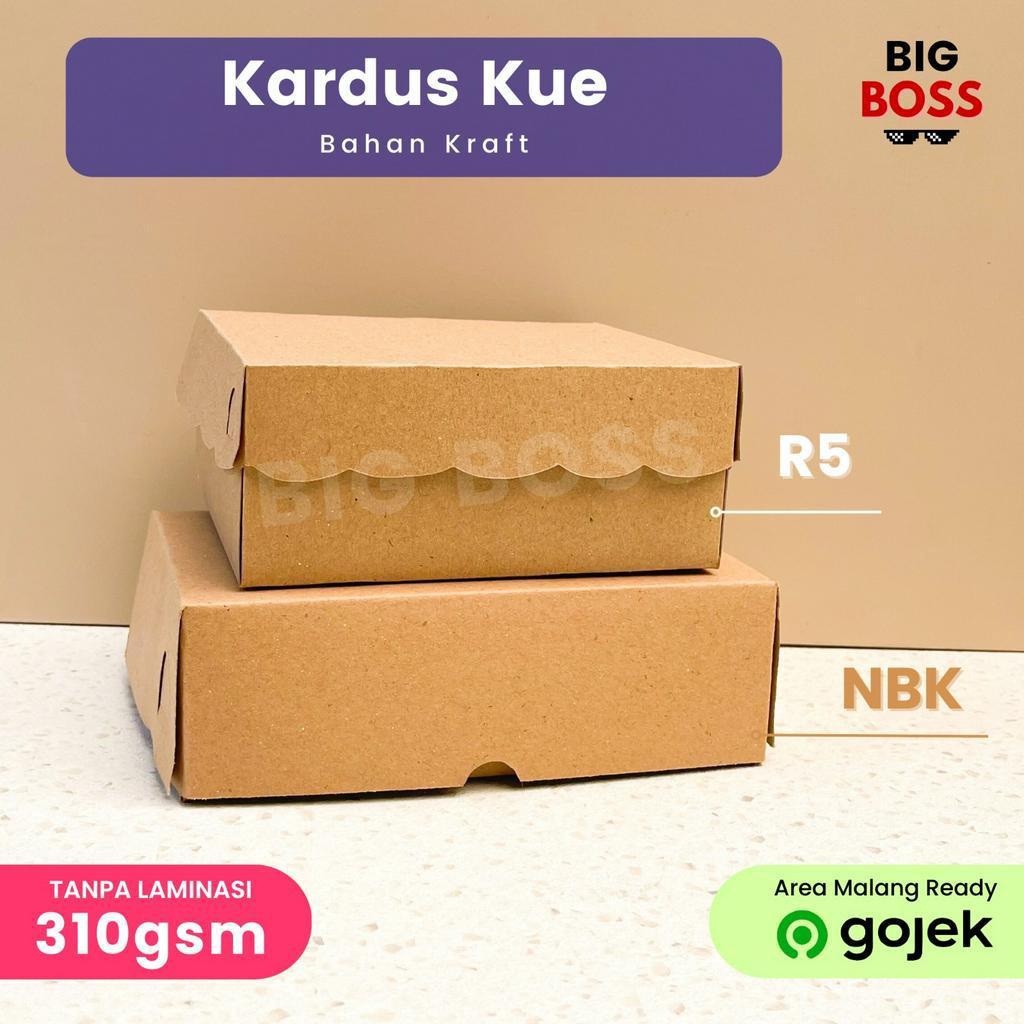 [310 GSM] Kotak Dus Kue R5 Jumbo 16x12.5x7 Renda Non Laminasi / Box Snack Roti Brownies Bolen Lemper Lapis