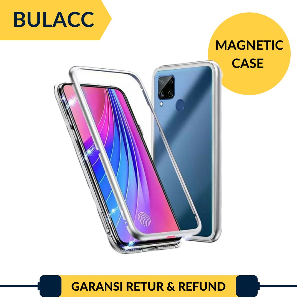OPPO RENO 2 3 4 4F MAGNETIC CASE COVER GLASS KACA CASING MAGNET