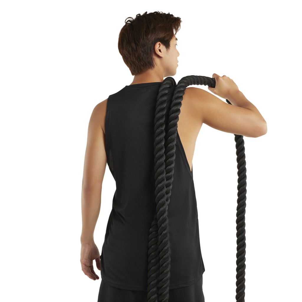 DONSON Sportswear Simple Low Cut Singlet Dalaman Tanktop Olahraga Kasual Sport Extra Fine Polyester Black Jumbo