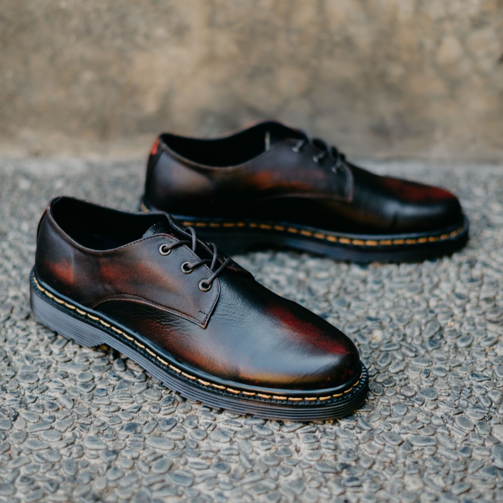 KALMAR MAROON |FORIND x Greata| Sepatu Kulit Asli Formal Vintage Klasik Pria/Men/Cowo Derby Footwear