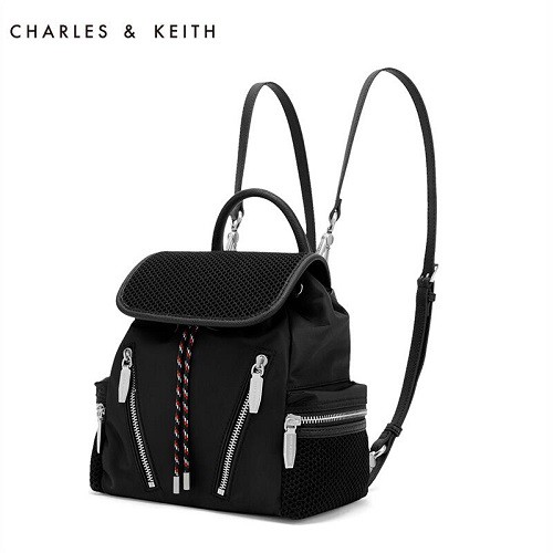 TAS RANSEL BATAM WANITA CHARLES & KEITH BACKPACK CNK-4350 BLACK ORIGINAL IMPORT BATAM TERMURAH