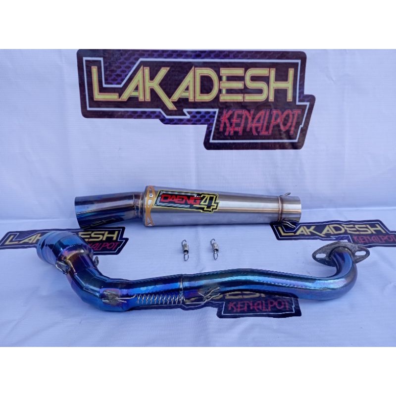 KNALPOT DAENG 4 LEHER BLUEMOON (INLET 50) BEAT MIO VARIO AEROX SCOOPY NMAX PCX LEXI ADV GENIO FREEGO XRIDE DLL