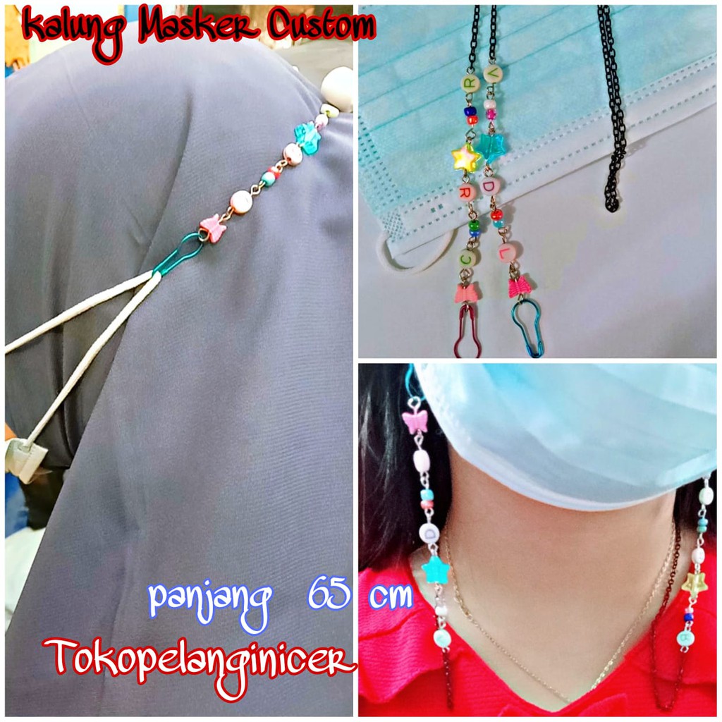 Kalung Strap Masker Custom  Kalung masker Hijab KALUNG STRAP MASKER KOREA  custom nama konektor