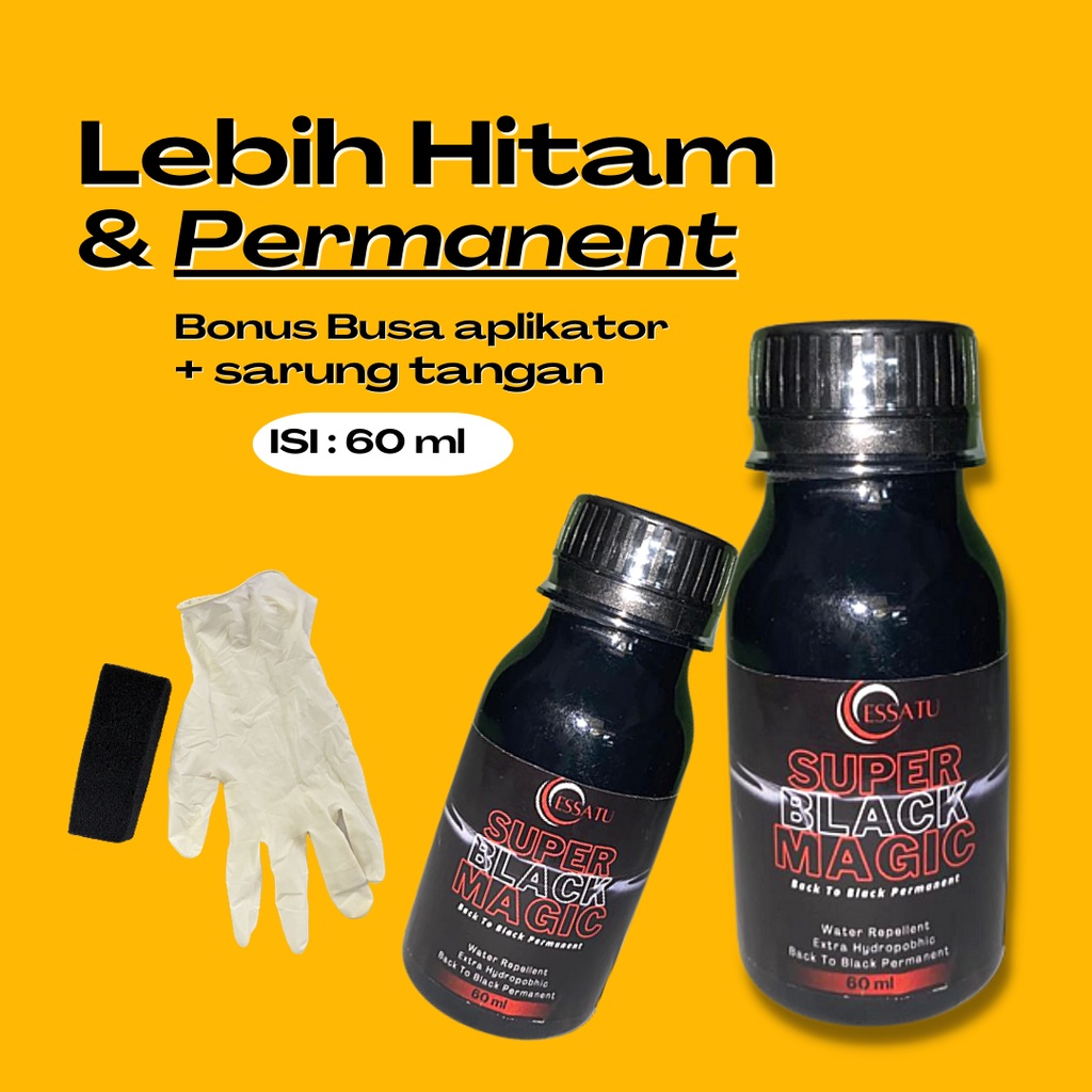 Essatu Super Black Magic Premium - Penghitam Plastik Body Motor, Trim Restorer &amp; Dasboard Mobil 60 ML