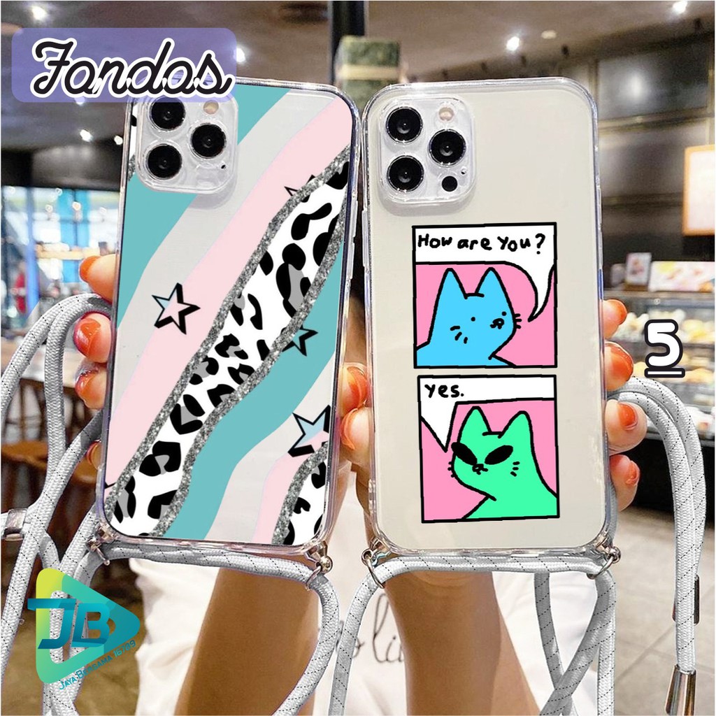 Softcase Slingcase Lanyard Bening FONDOS Samsung J8 A6+ A01 M01 A2 Core A10s M01s A10 M10 JB4020