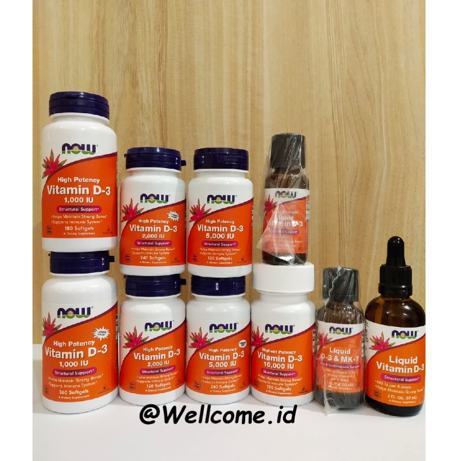 NOW FOODS VITAMIN D3 400 1000 2000 5000 10000 IU
