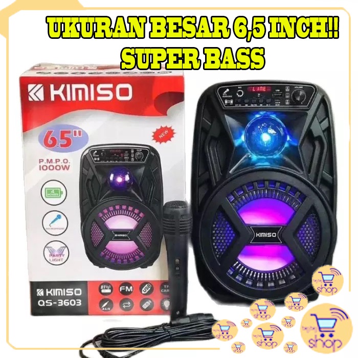 [UKURAN BESAR] SPEAKER BLUETOOTH KIMISO QS3603 6,5 INCH SUPER BASS FREE MICROFON / SPEAKER BLUETOOTH KIMISO QS3603