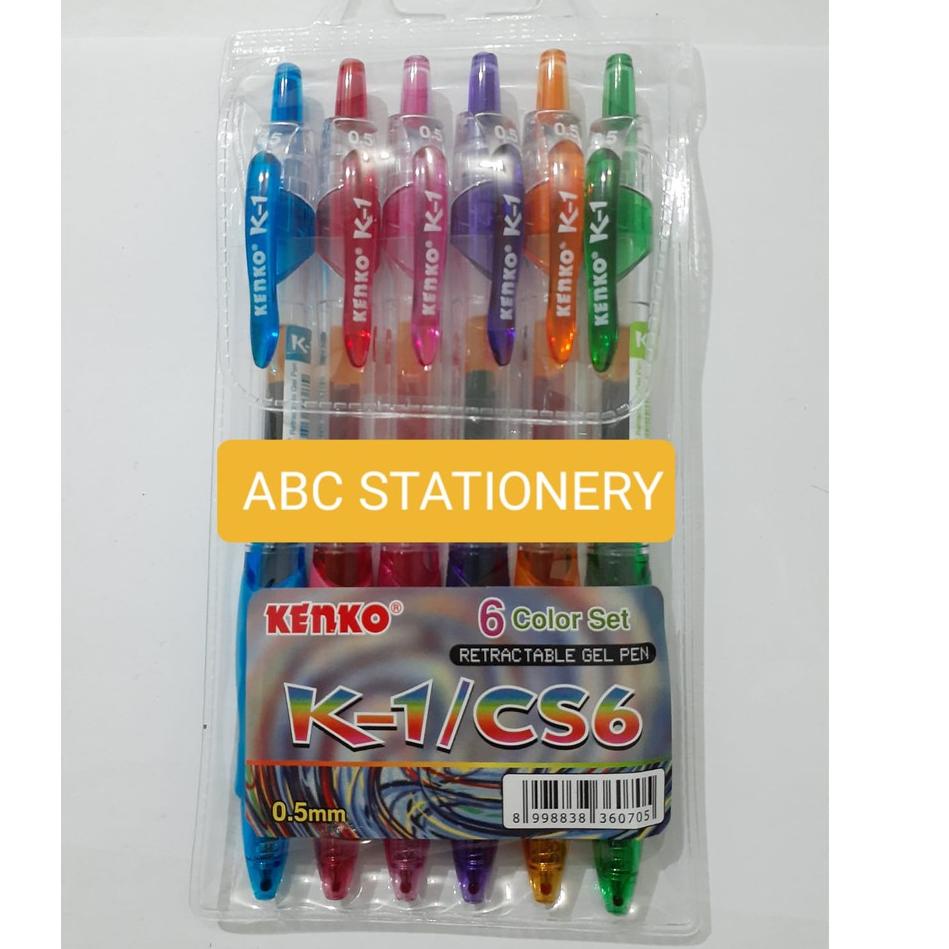 

Diskon Khusus Pen Pulpen Kenko K-1/CS6 (1 set isi 6 warna) 0.5 mm retractable gel pen