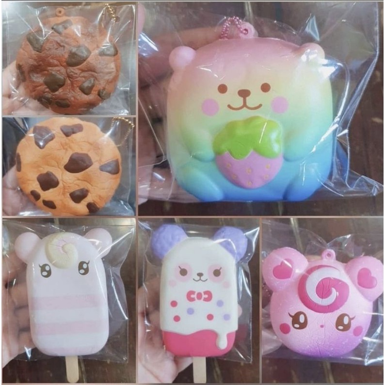 Squishy Ibloom murah chigiri marsmallow bear cookie monster popsicle lolipop ice candy burgers