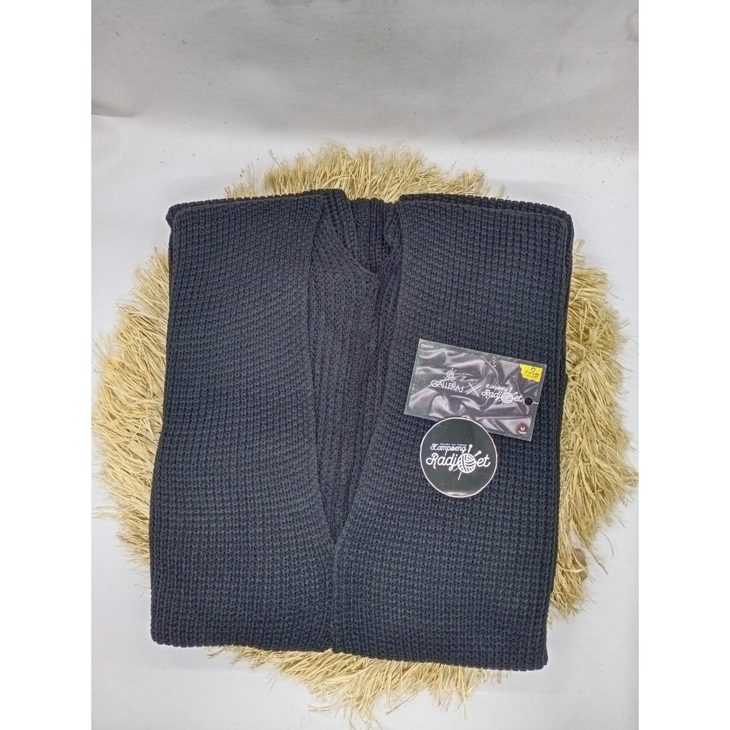 Cardigan Rajut Oversize Lavella premium 7 gauge by Galleraj-HITAM