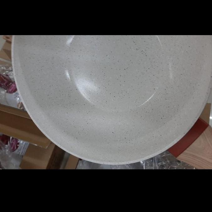 Wajan Wok Pan Anti Lengket Minowa Marble Wok + Tutup Kaca Induksi