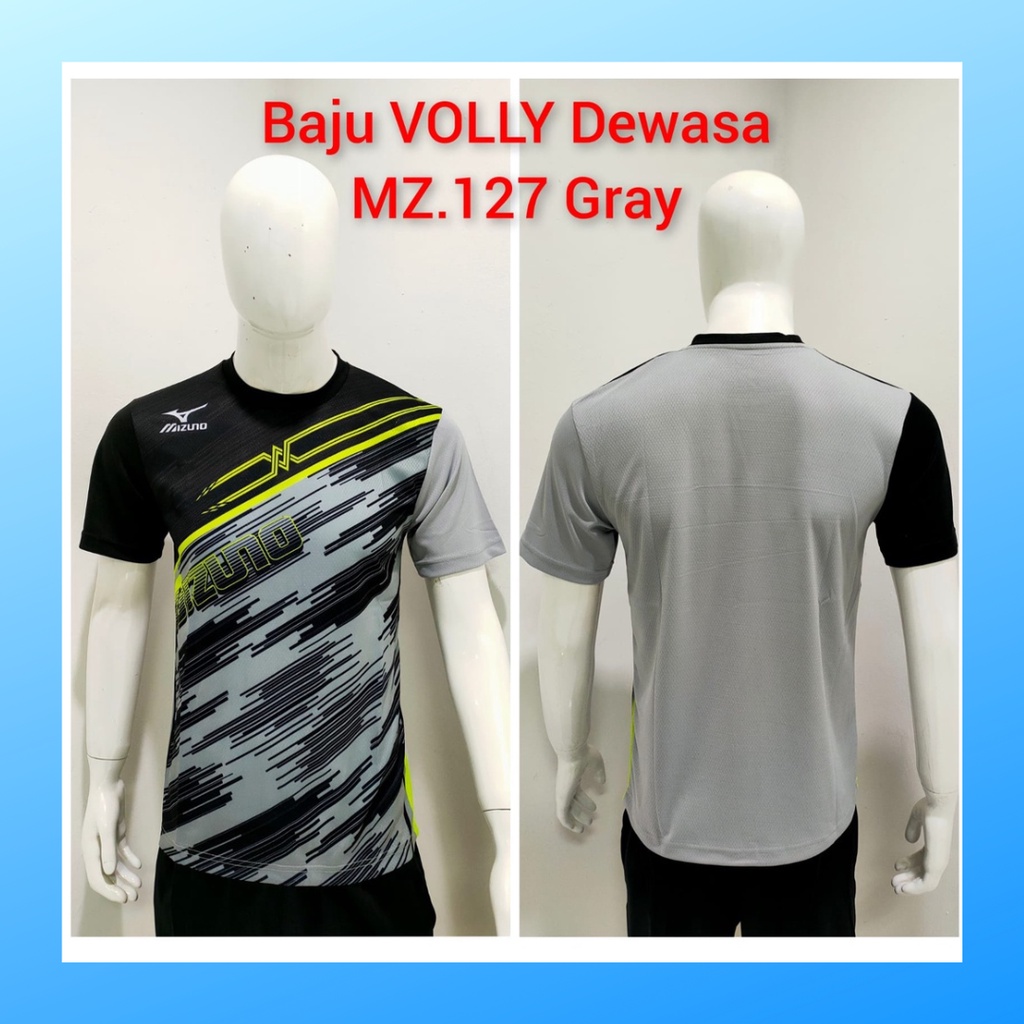 jersey volly pria kaos voli baju bola atasan wanita dewasa t-shirt outfit seragam jarsey kostum olahraga custom pakaian apparel sport jersy volley ball casual jersi suit MZ127 charcoal