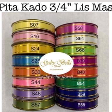

Pita Satin. Pita Jepang. Pita Ribbon. Pita Kado 3/4 Lis Emas . Pita Curly.