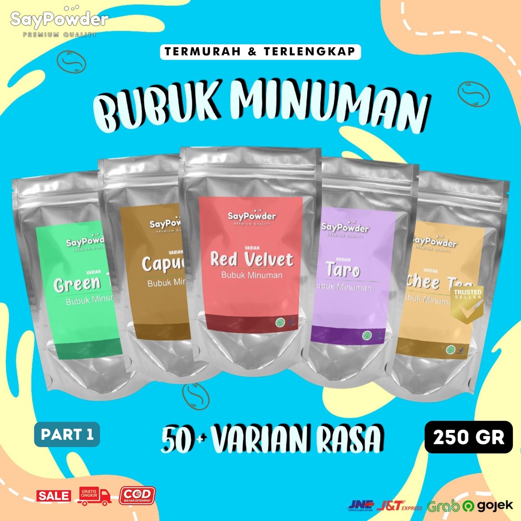 BUBUK MINUMAN RASA PREMIUM 250 GRAM SERBUK MINUMAN KEKINIAN ES BOBA BUBBLE DRINK BUBUK POWDER MINUMAN RASA