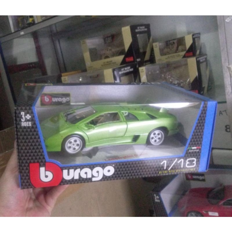 diecast mobil 1:18 Lamborghini Diablo klasik super sport car burago miniatur sport balapkado hadiah 