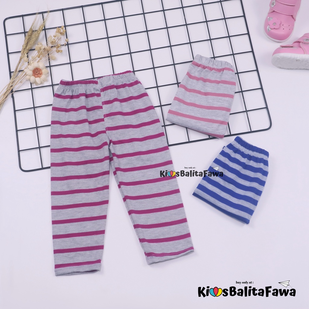 Legging Motif Salur uk 1-2 Tahun / Celana Salur Panjang Anak Perempuan Legging Pants Ketat Adem