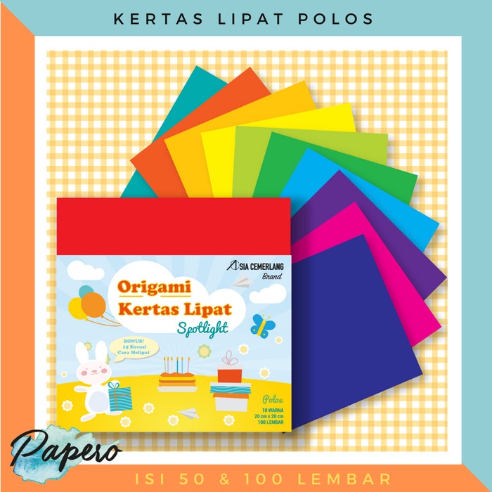 

BIG SALE!!! Kertas Lipat Origami Isi 50 Lembar 20cm 10 Warna - Isi 50 Lembar