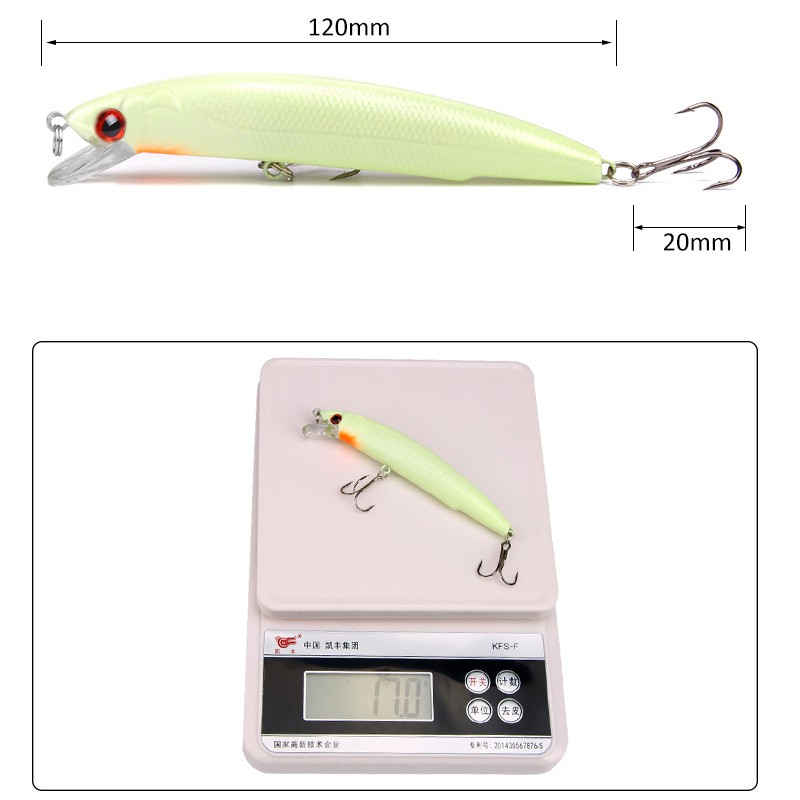 Alat Pancing Murah Plastic Bait Umpan Pancing Buatan relix nusantara luminous Jig Umpan Pancing Heavy Sinking Minnow Kail Pancing 17g/12cm Umpan Mancing Umpan Ikan Alat Pancing