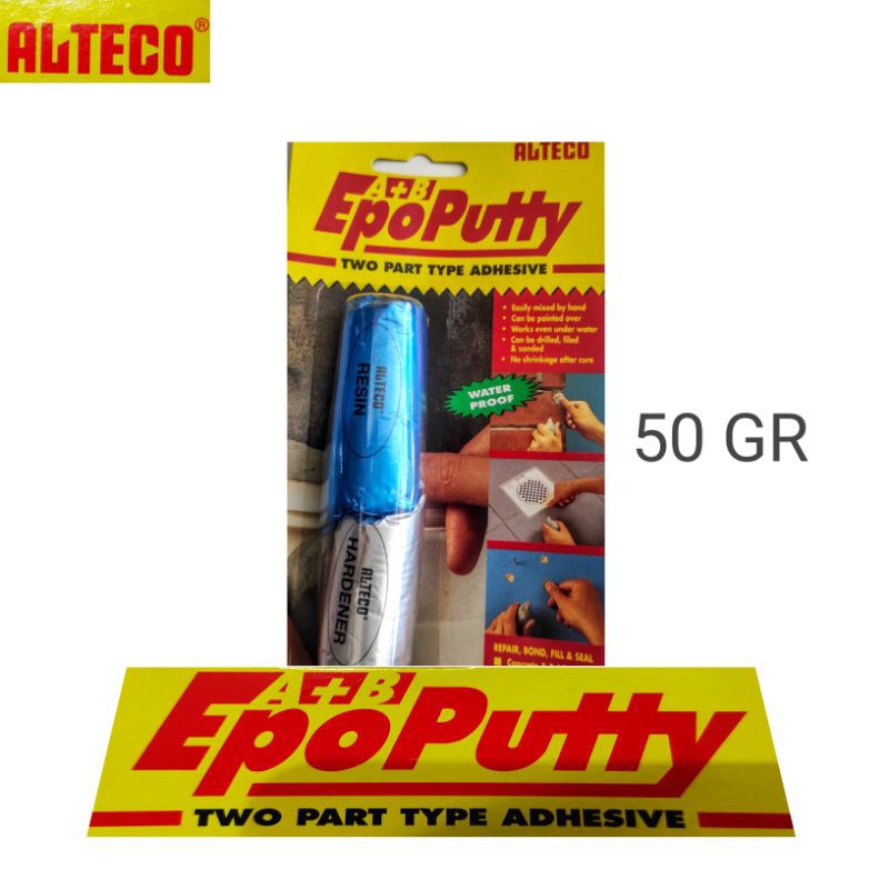 

Epo Putty 50 Gram / Lem Alteco Epoputty /Lem Porting / Waterproof Glue (Original) LEM SERBAGUNA