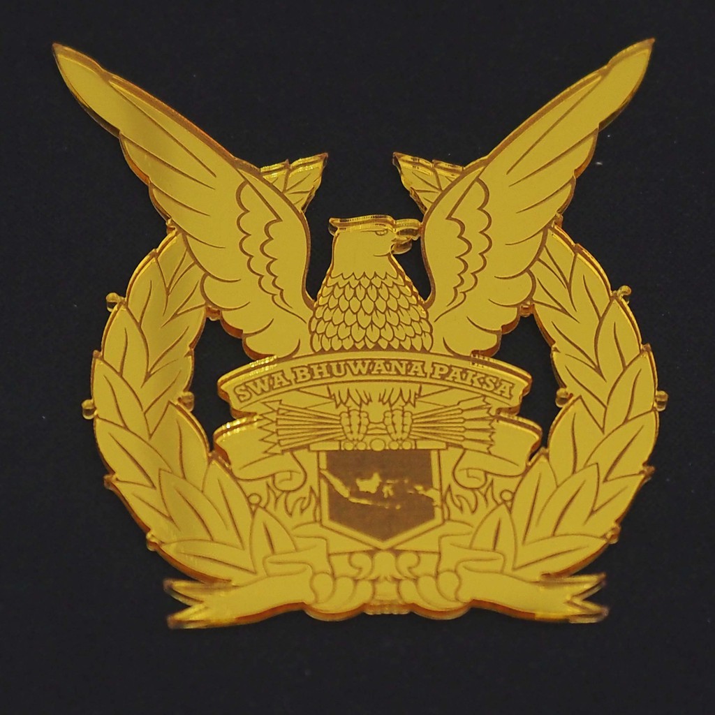 RS Akrilik Cermin Emas Logo / Emblem / Lambang / Kepolisian/ TNI/ untuk Mahar / Dekorasi / Mahar aksesoris perlengkapan bahan mahar pernikahan