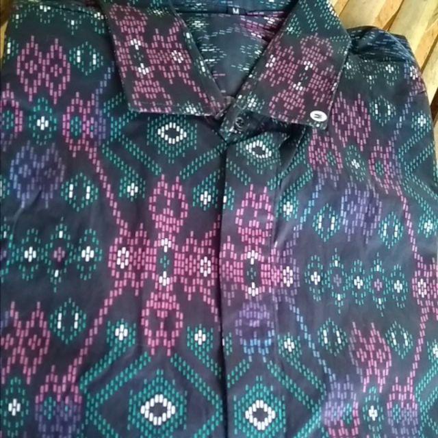 Kemeja Batik Songket Mutiara Rintik Panjang Murah Black Green Navy Dan Purple Slimfit Dan Formal