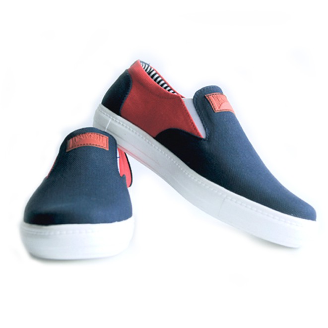 MORNINGBELL- SEPATU SLIP ON PRIA SANTAI MOJO NAVY MERAH