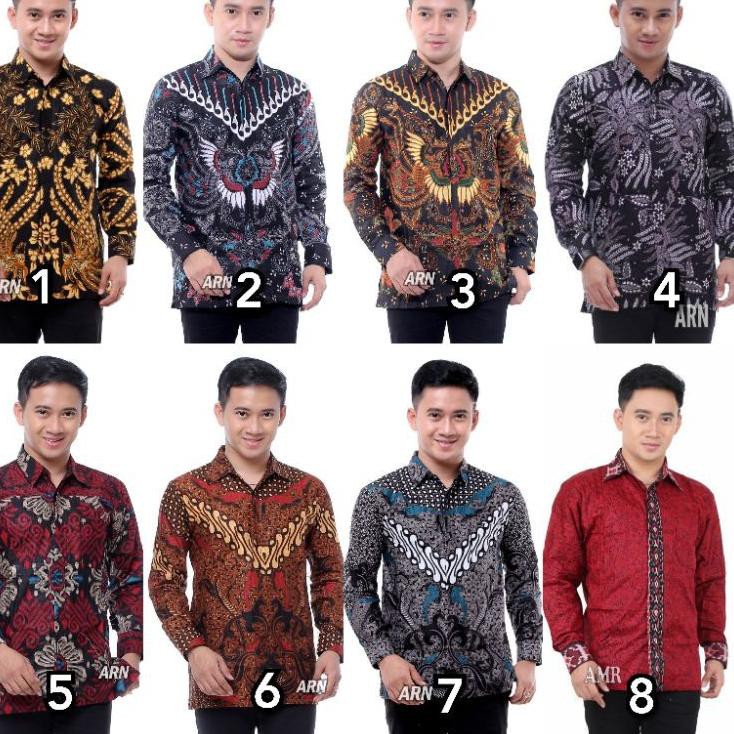 HM9 Baju Kemeja Batik Pria Lengan Panjang☆ (Jual)