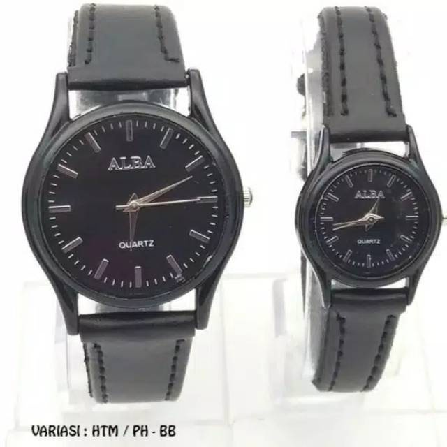 Jam Tangan Pria/Wanita Alba Vintage Kulit Couple