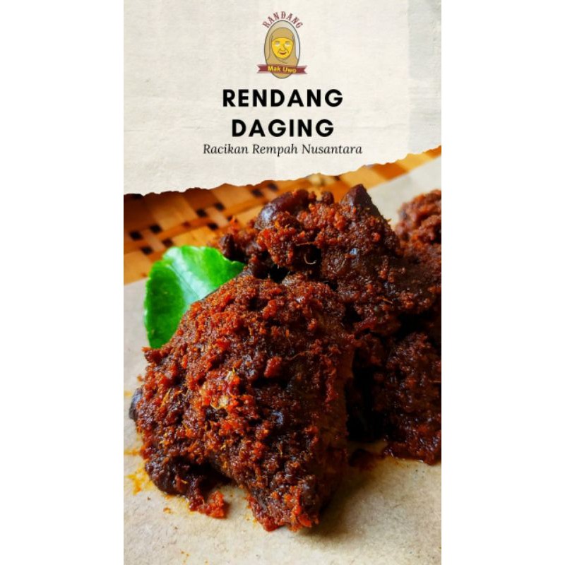 

Rendang Daging Sapi Mak Uwo 250 gram Asli Padang