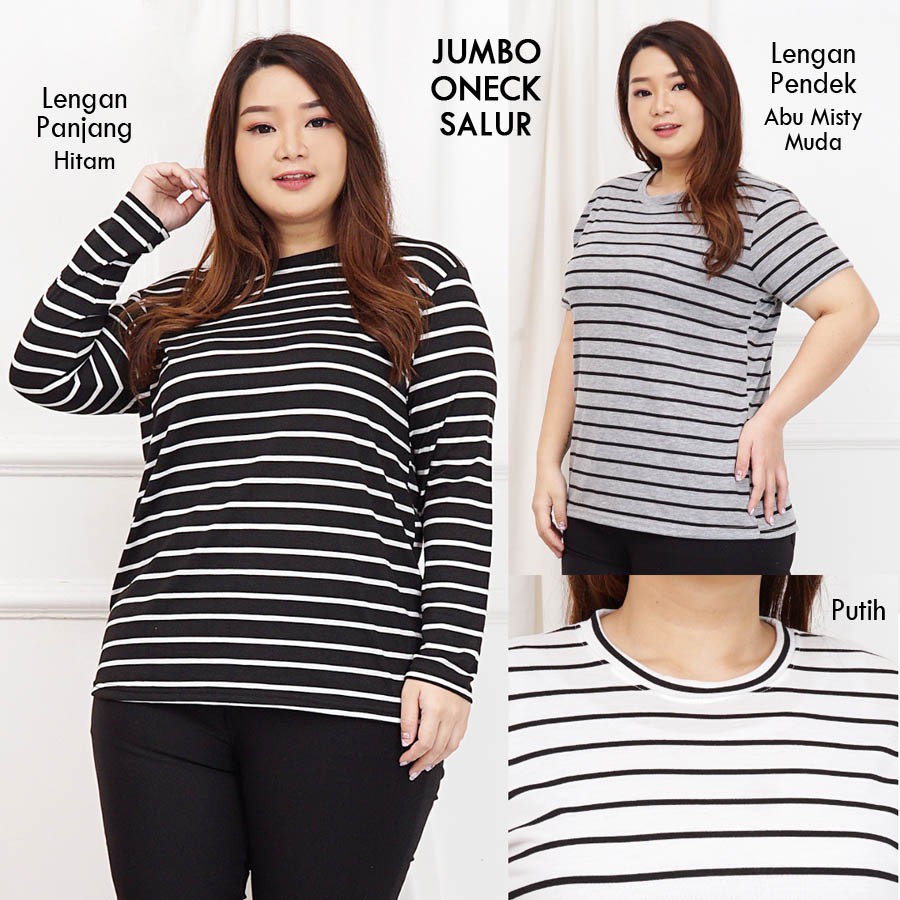 BIGCLO - (COD) Kaos O-Neck Wanita Jumbo Basic Polos Baju Atasan Oneck Cewek Big Size