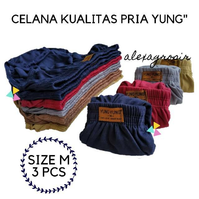 CD / Pakaian Celana Dalam Pria 3 Pcs Size M Cowok Dewasa Katun Lembut Yung Yung Serap Keringat Oke