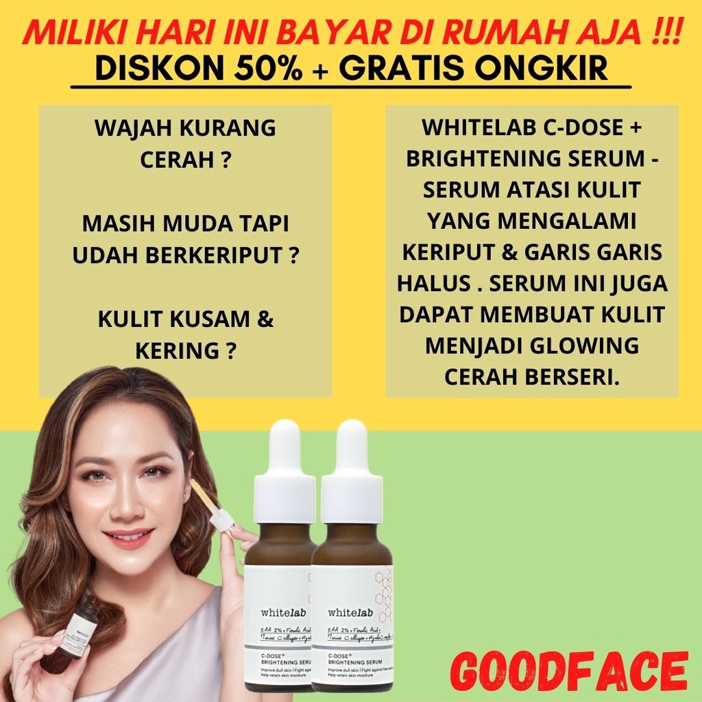 Serum Penghilang Kerutan Wajah Whitelab C-Dose+ Brightening Serum Perawatan Wajah