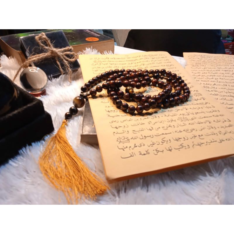 Tasbih Japa Mala Tiger Eye 8mm Hand Made By Rajarta